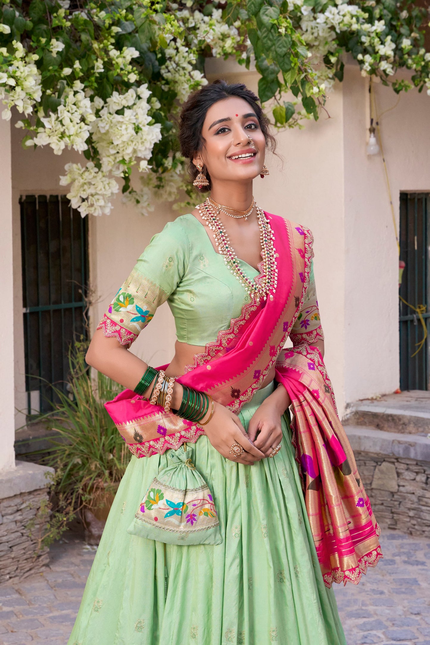 Gulbahaar Royale Vibrant Contrast Lehenga Choli Set
