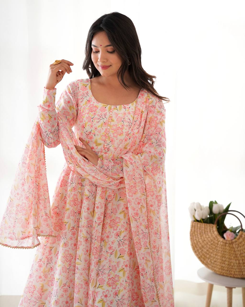 Celestial Charm Designer Elegant Festive Occasions Floral Anarkali Kurta Set