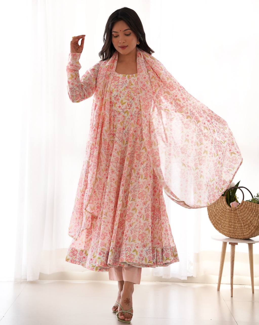Celestial Charm Designer Elegant Festive Occasions Floral Anarkali Kurta Set