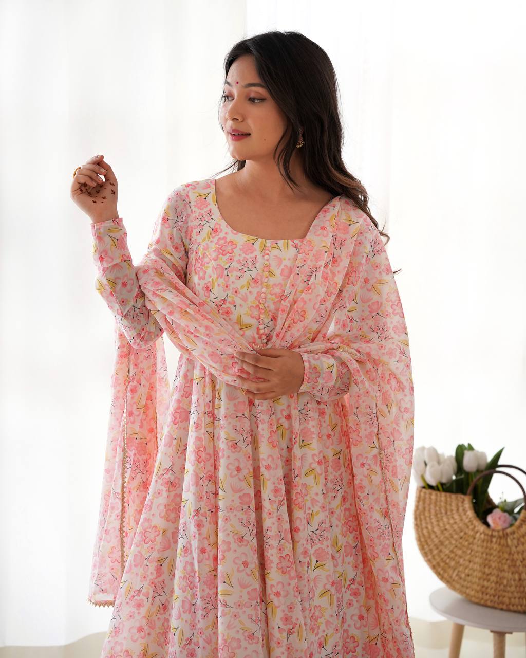 Celestial Charm Designer Elegant Festive Occasions Floral Anarkali Kurta Set