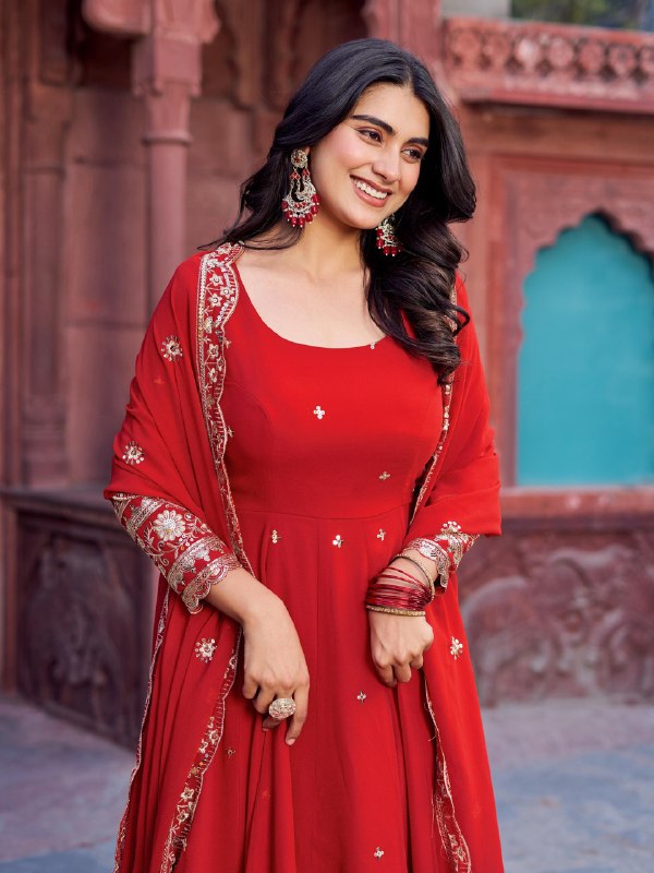 Twirl of Tradition Maroon Majesty and Mustard Glow Anarkali Gowns