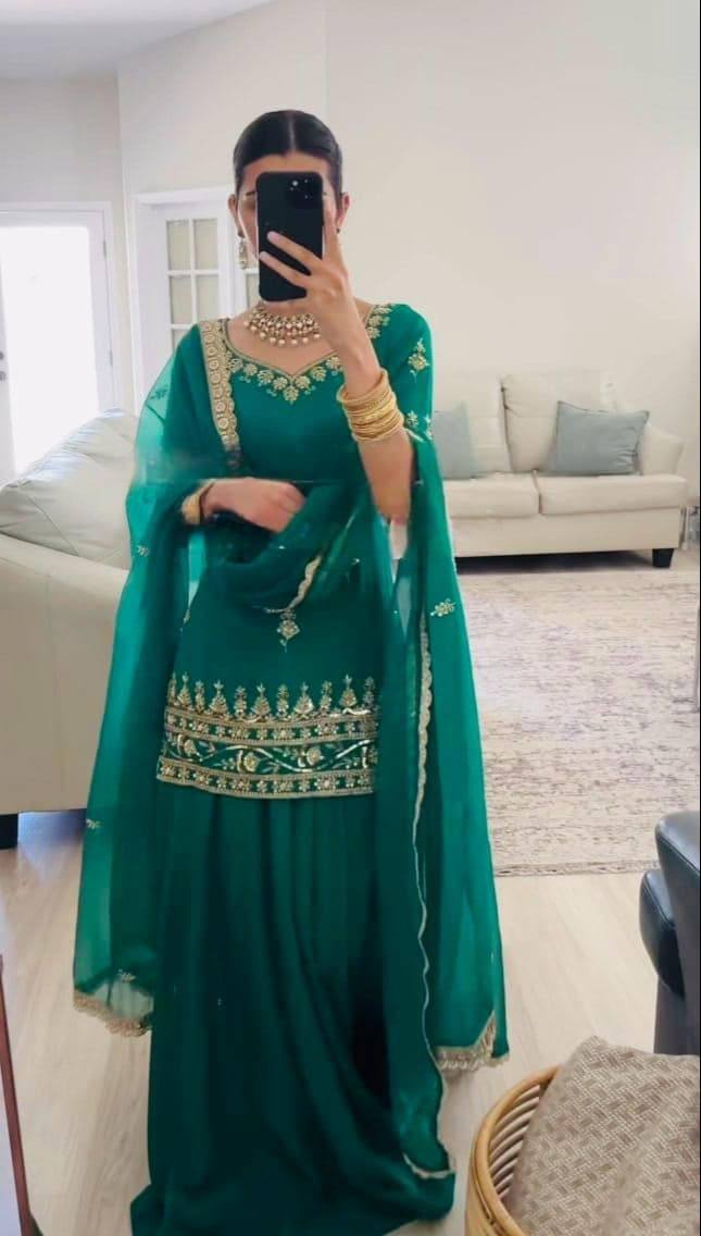 Jewel of Tradition Zari Crown Border Gharara Set