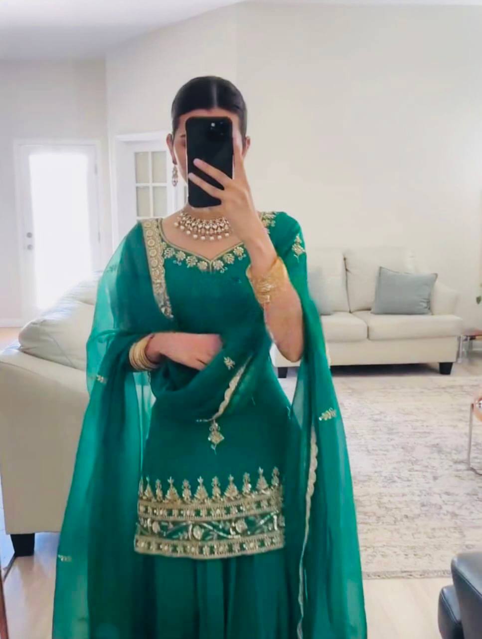Jewel of Tradition Zari Crown Border Gharara Set