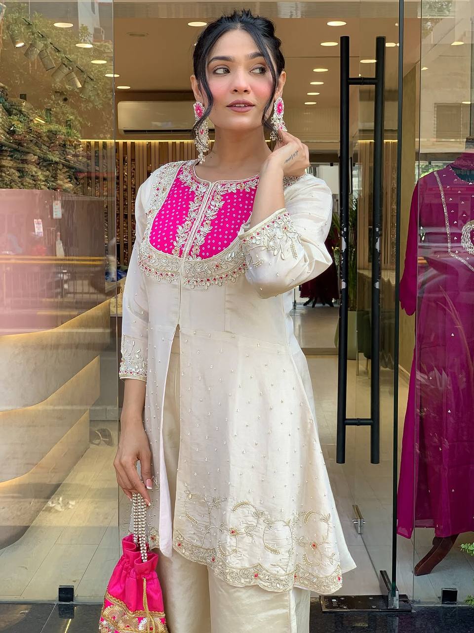 Classic Calm Festive Straight Cut Kurti with Palazzo Set