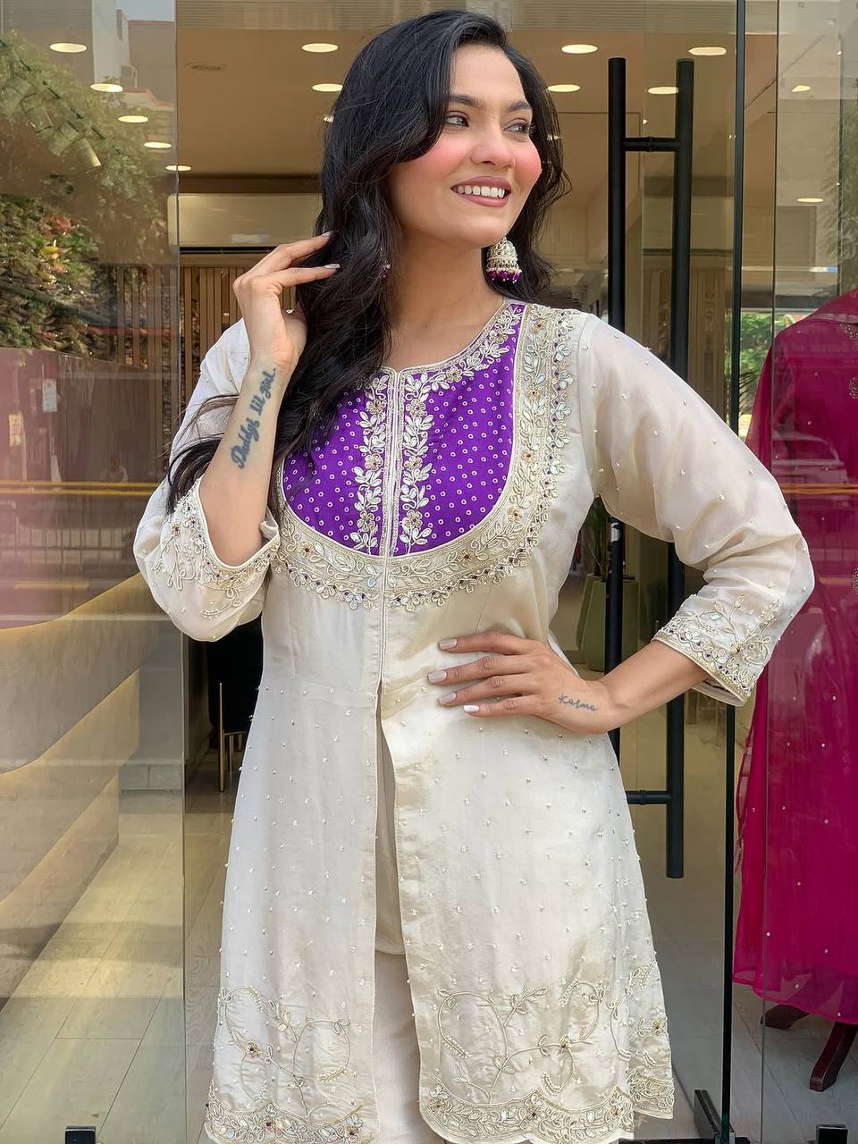 Classic Calm Festive Straight Cut Kurti with Palazzo Set