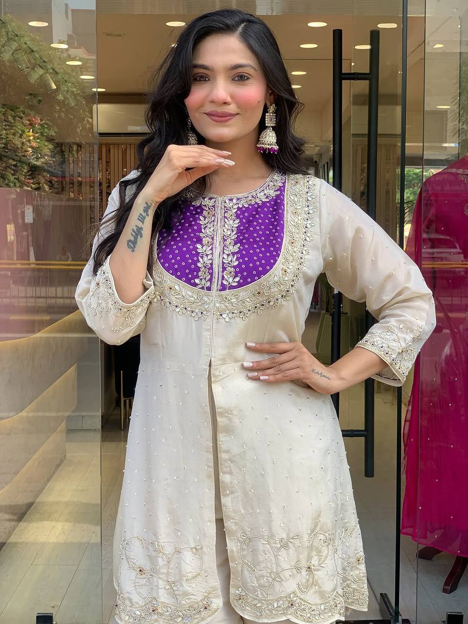 Classic Calm Festive Straight Cut Kurti with Palazzo Set