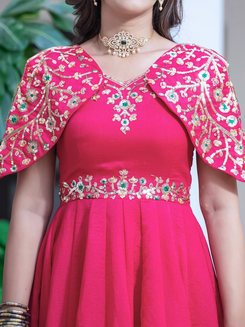 Regal Elegance in Red Color Anarkali Suit Set