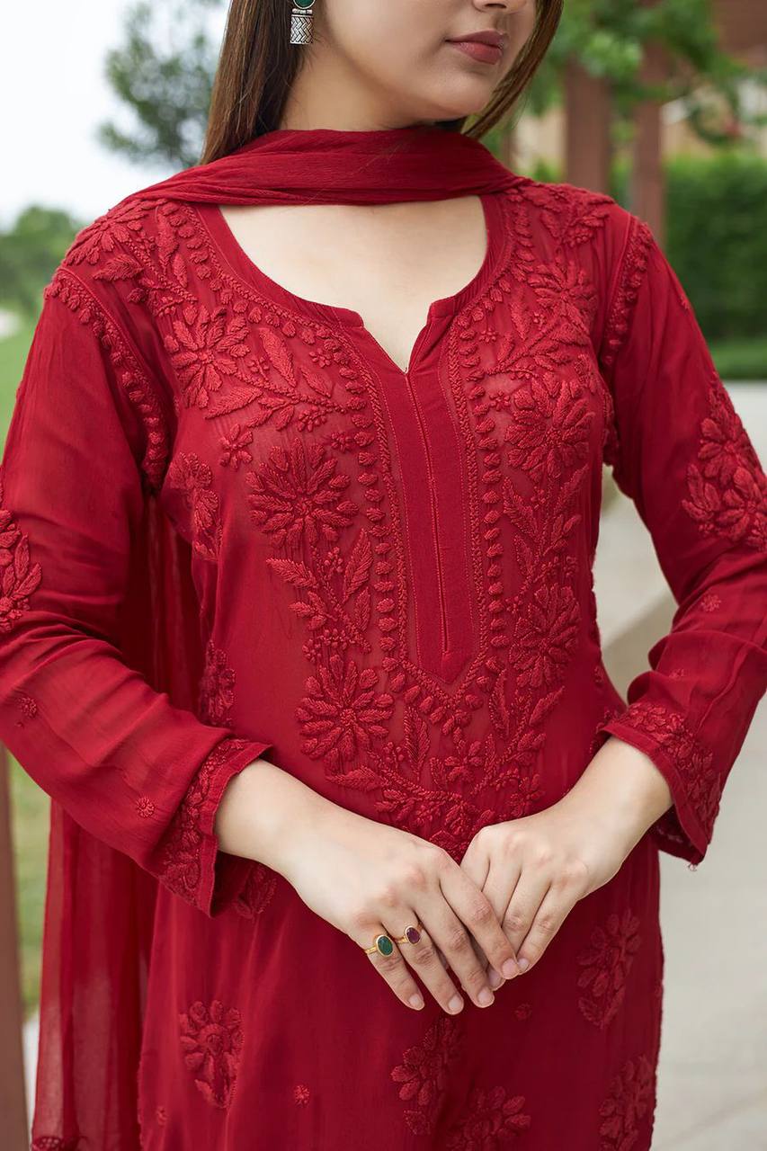 Designer Wear Exclusive Georgette With Embroidery Suit