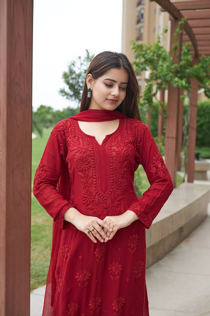 Designer Wear Exclusive Georgette With Embroidery Suit