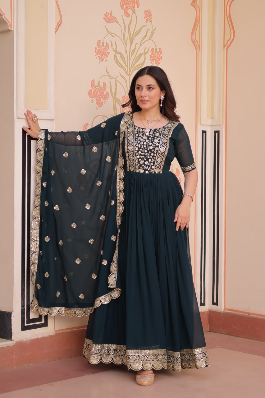 Jashn-e-Jaam Gold Embroidery Gown
