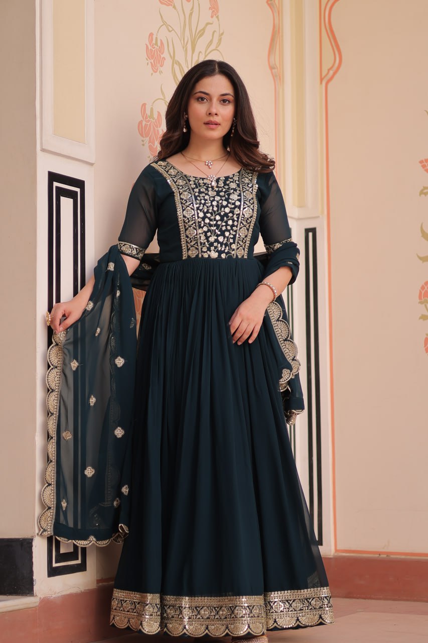 Jashn-e-Jaam Gold Embroidery Gown