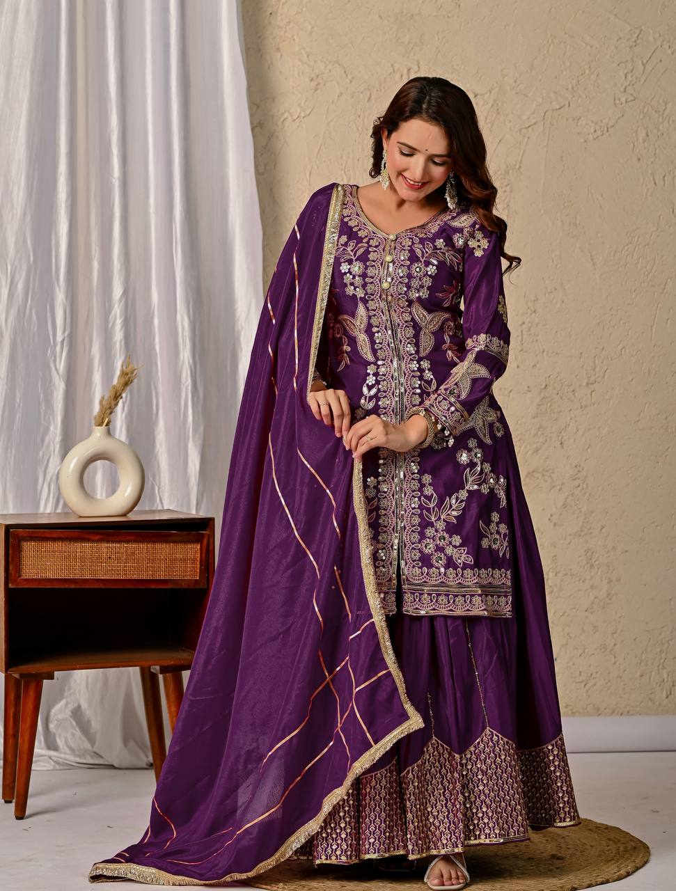 Purple Majesty Royal Embroidery Designer Patiala Suit