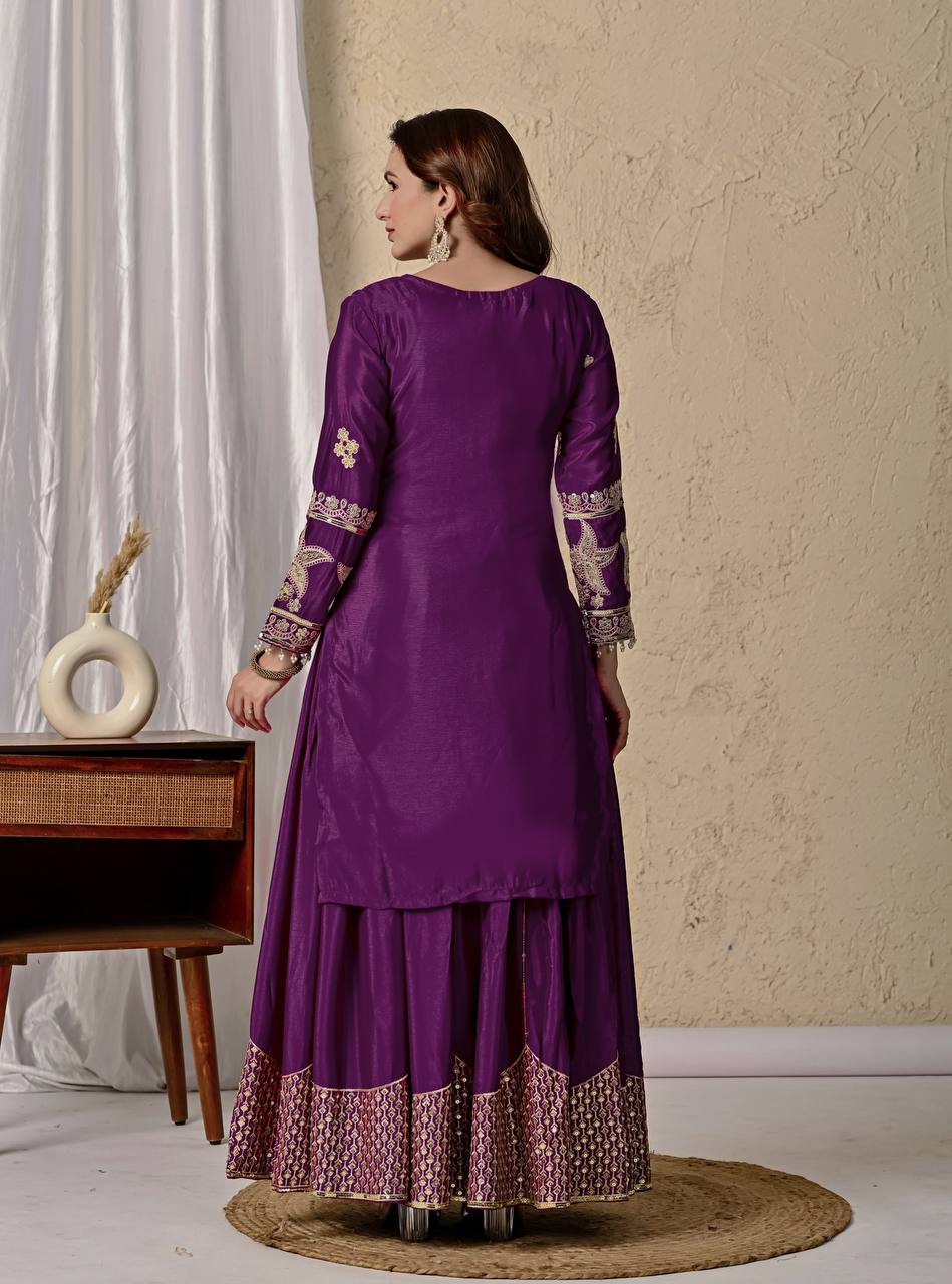 Purple Majesty Royal Embroidery Designer Patiala Suit