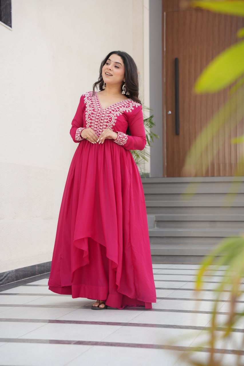 Reeva Premium Designer Double Flair Gown