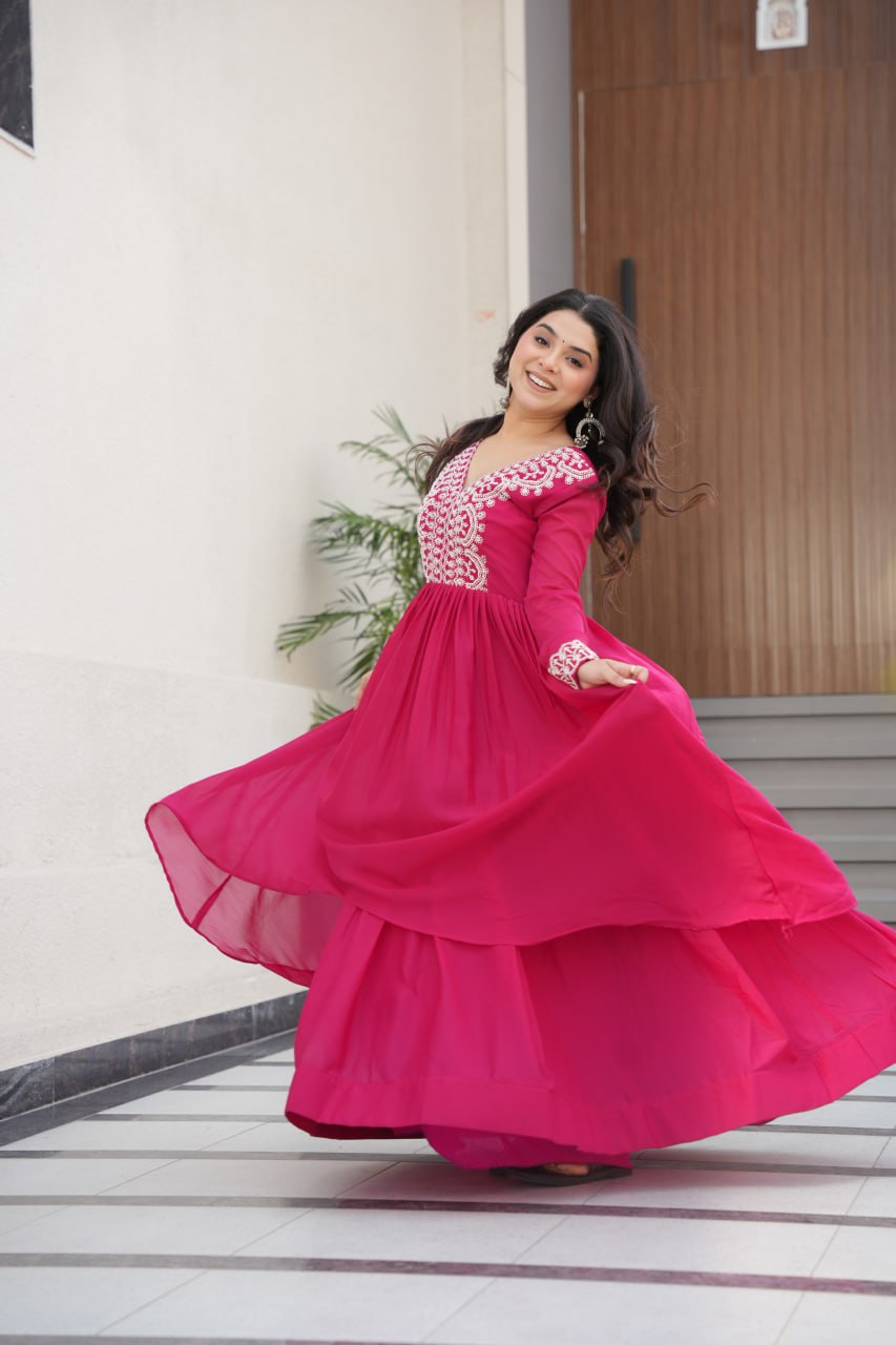 Reeva Premium Designer Double Flair Gown