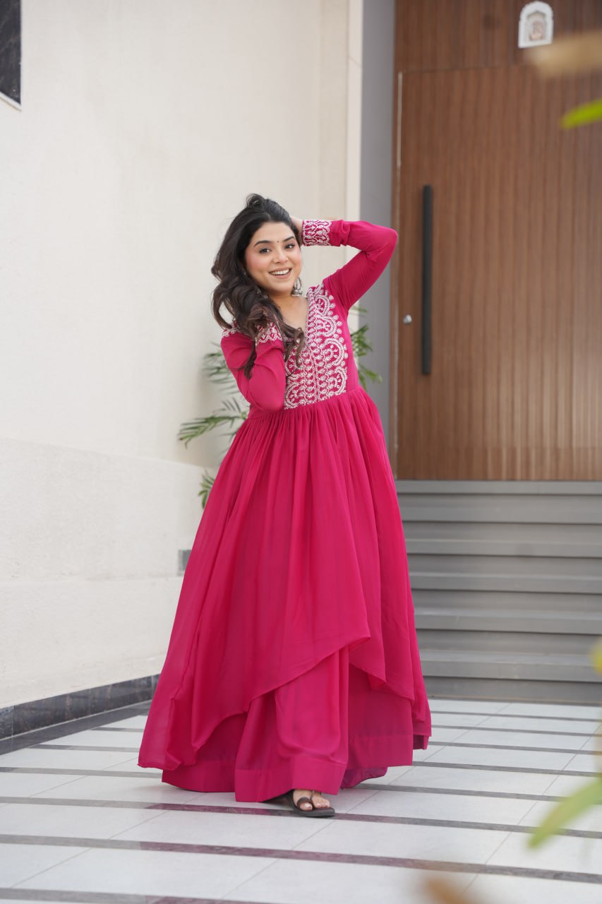 Reeva Premium Designer Double Flair Gown