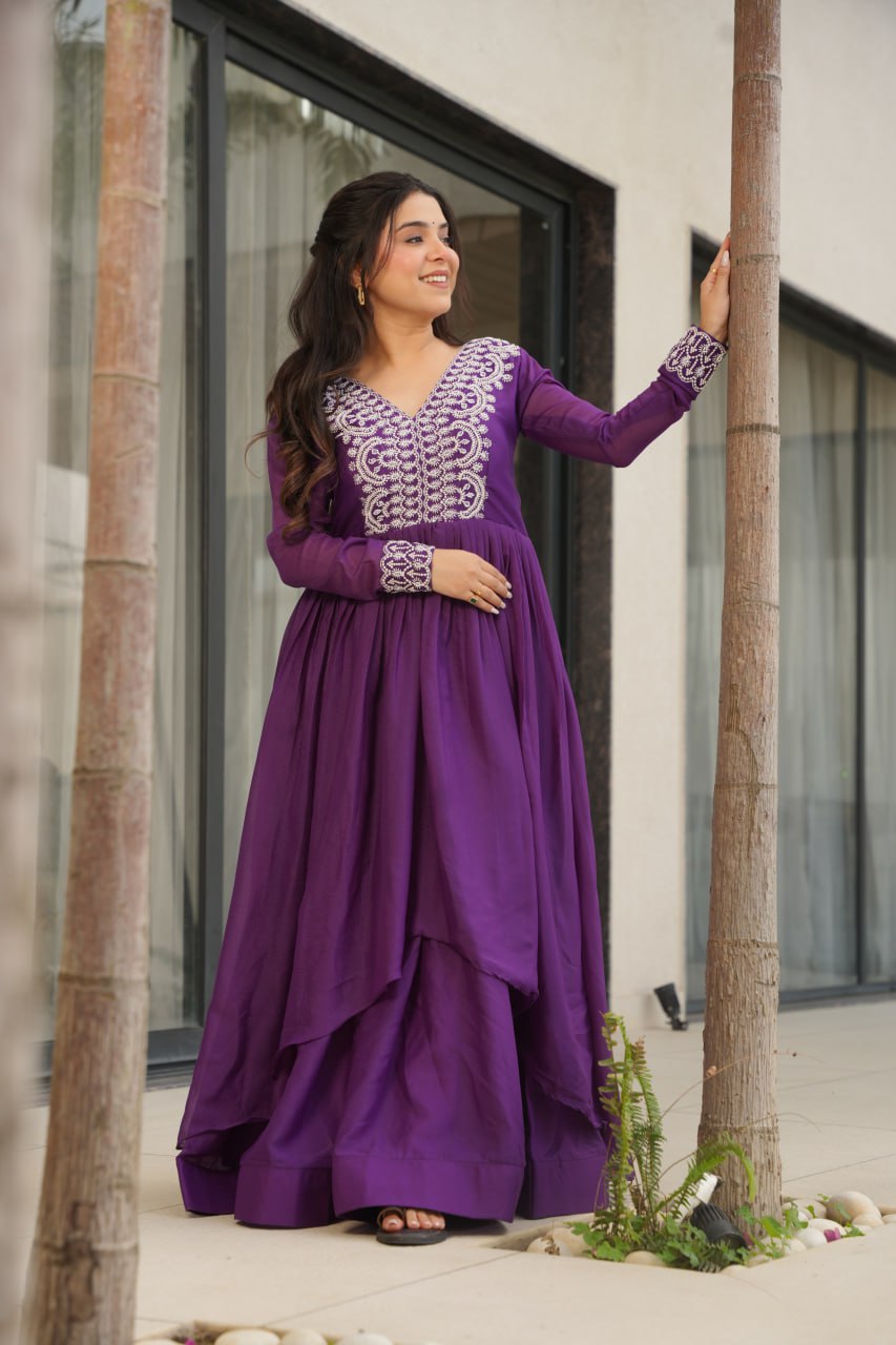 Reeva Premium Designer Double Flair Gown