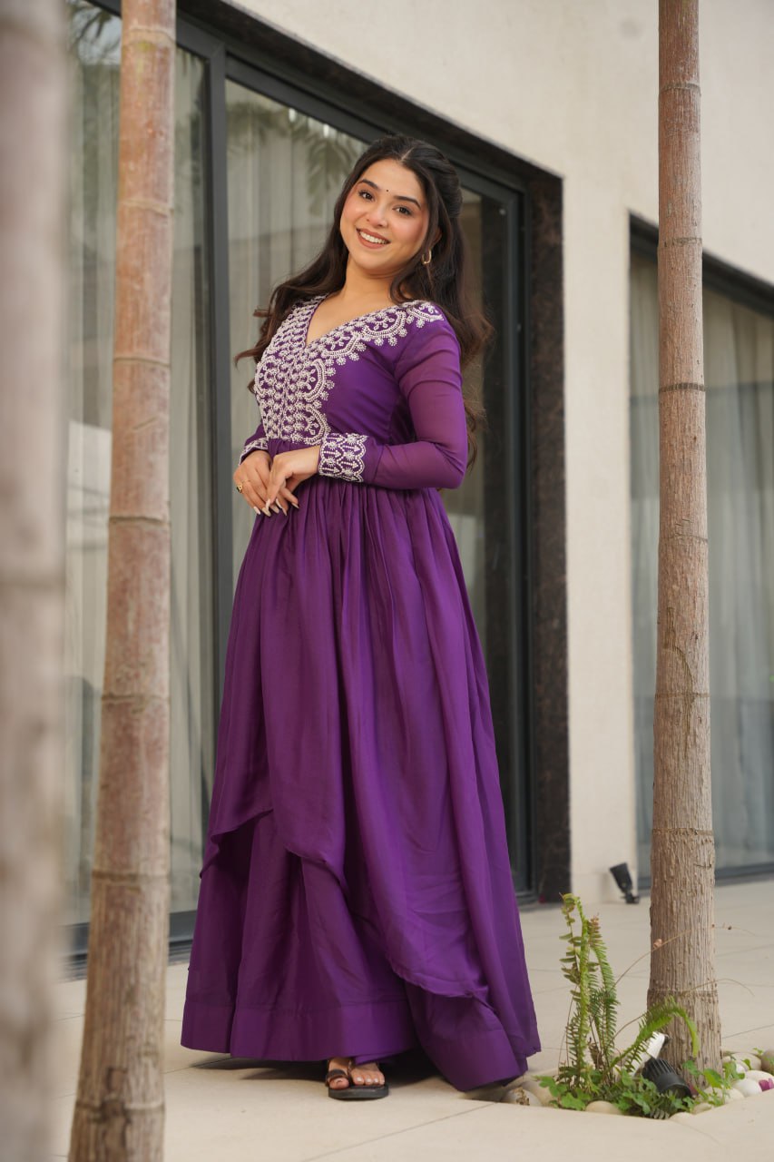 Reeva Premium Designer Double Flair Gown
