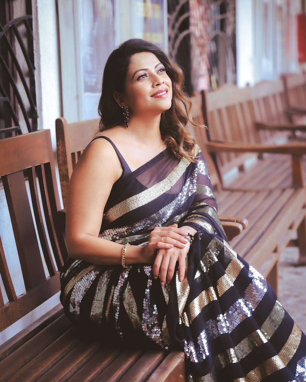 Black Gold Rush Sequence Embroidery Saree