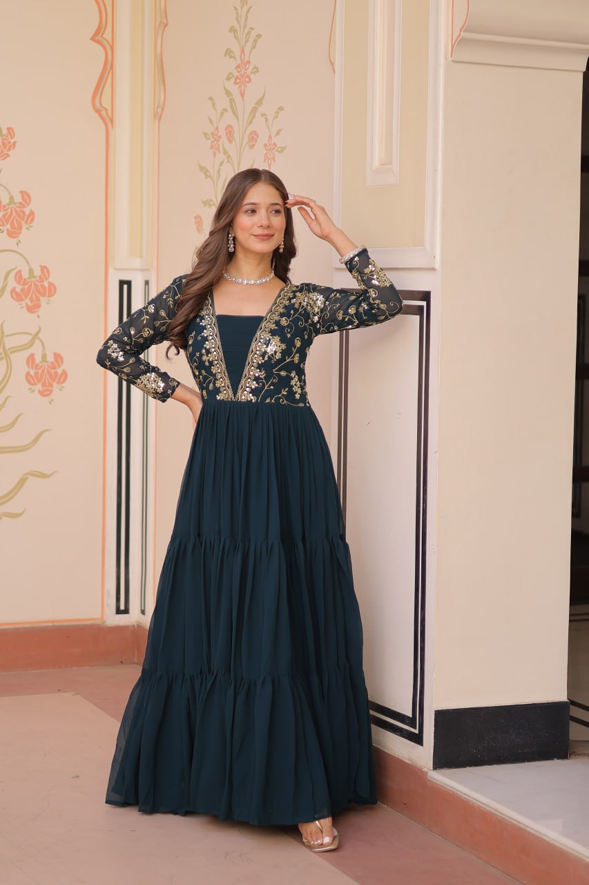 Sunehri Saaz Premium Readymade Gown