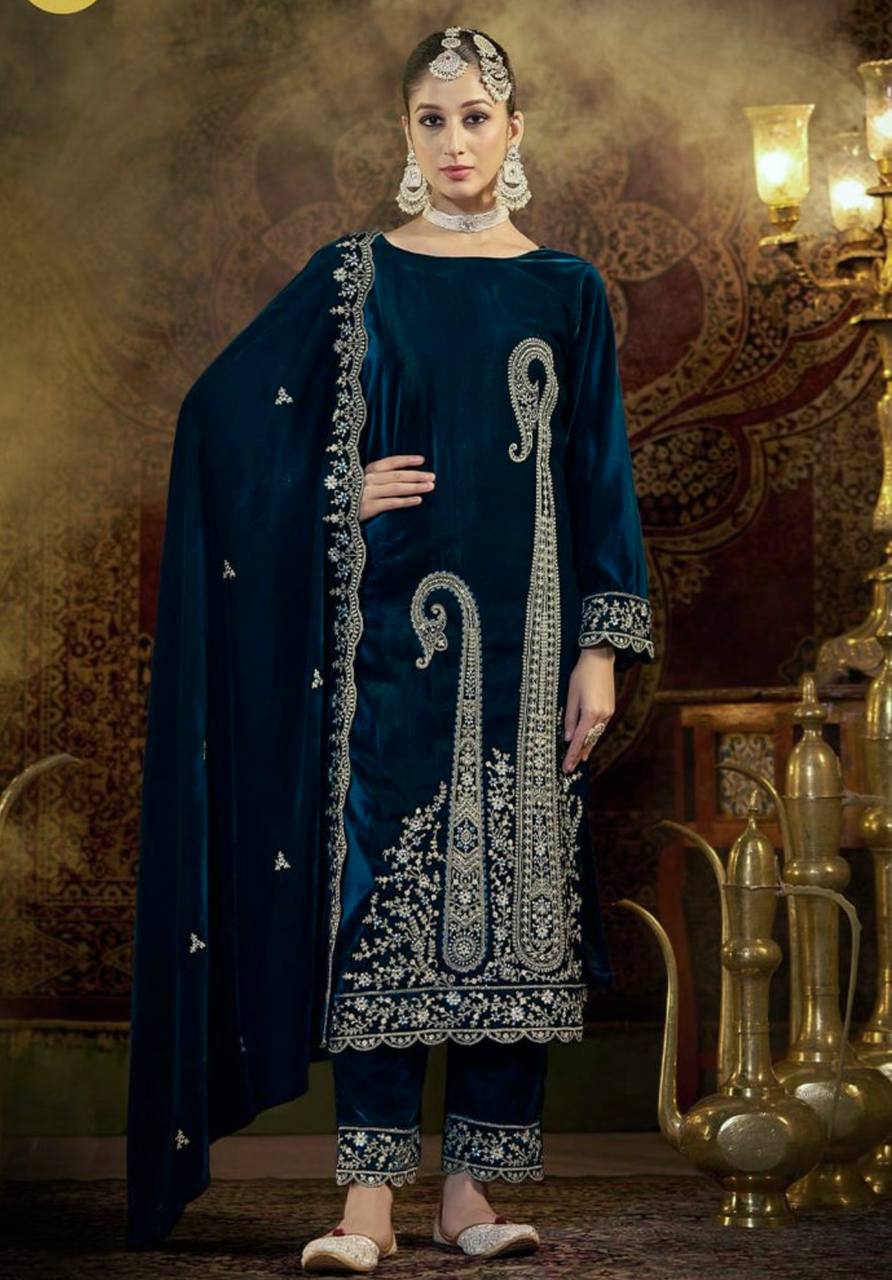Crimson Drapes Ensemble Velvet Suit Set
