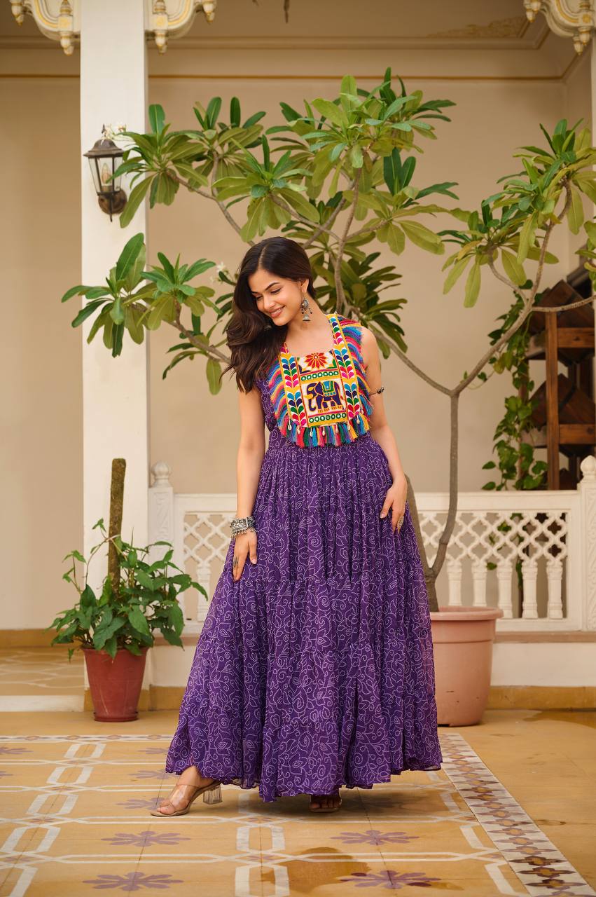 Charvi Vibrant Kutchi Embroidery Work Gown