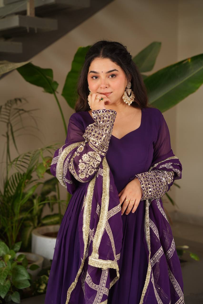 Divine Mulberry Charm New Designer Party Wear Sharara Suit