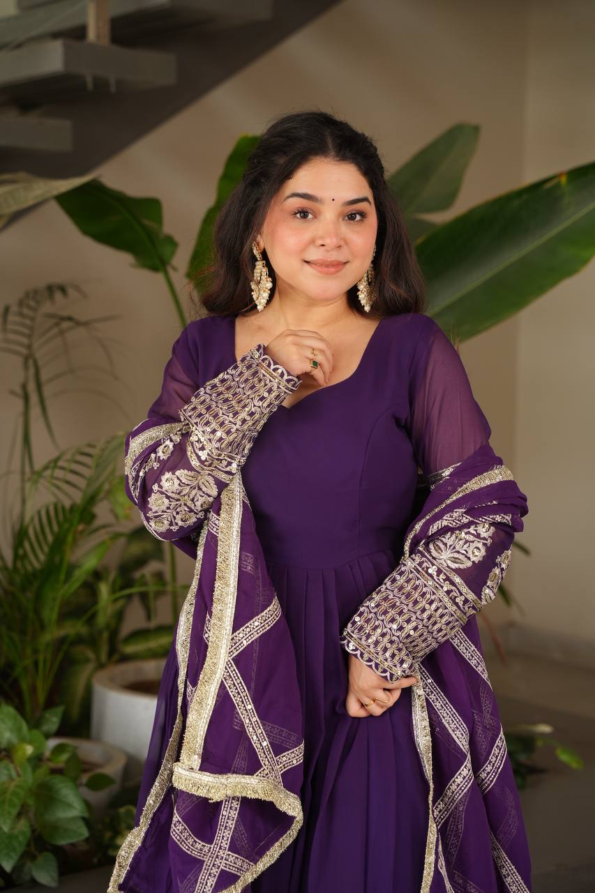 Divine Mulberry Charm New Designer Party Wear Sharara Suit