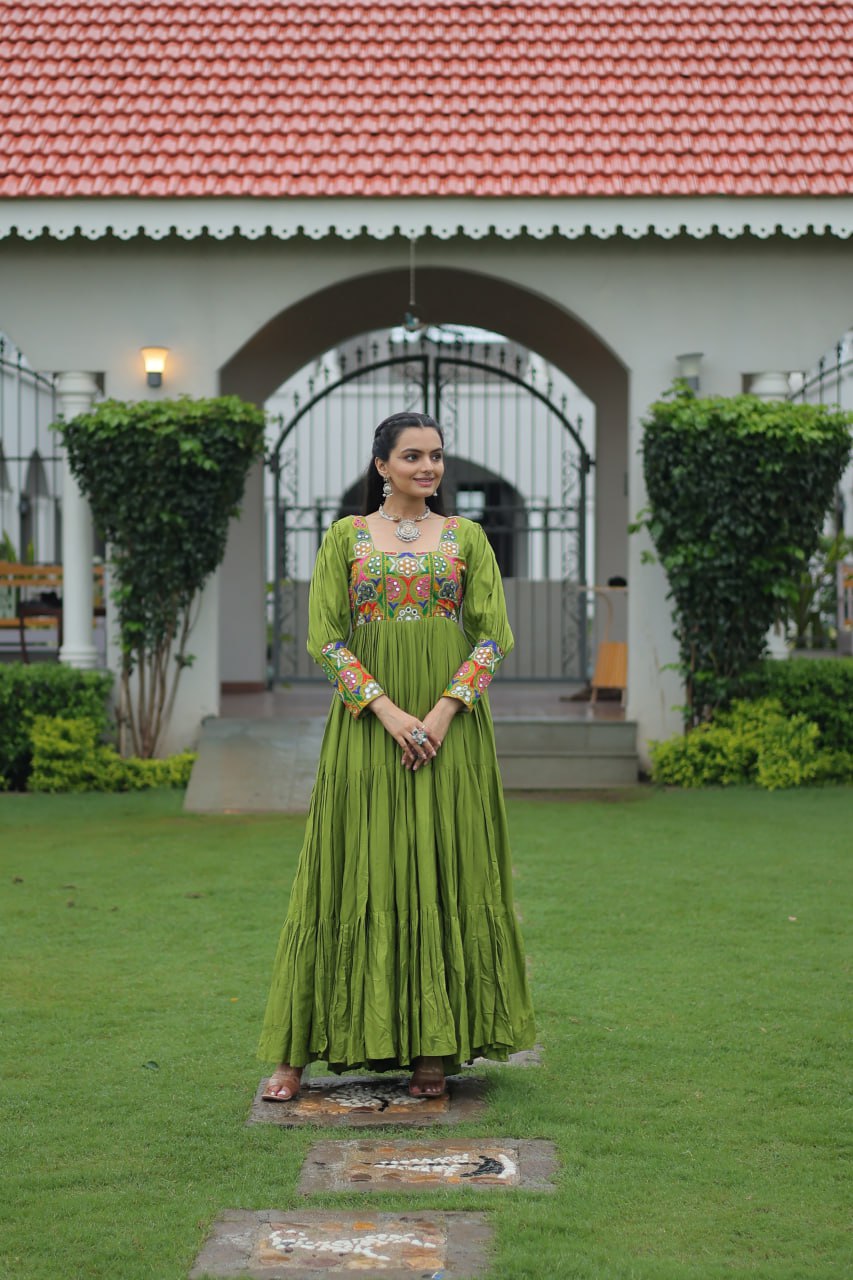 Naira Tiered Flair Anarkali Gown