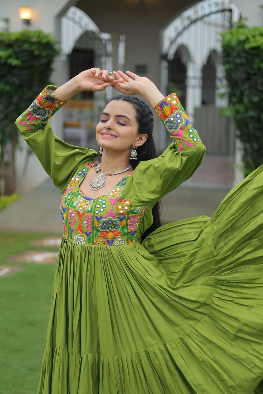 Naira Tiered Flair Anarkali Gown