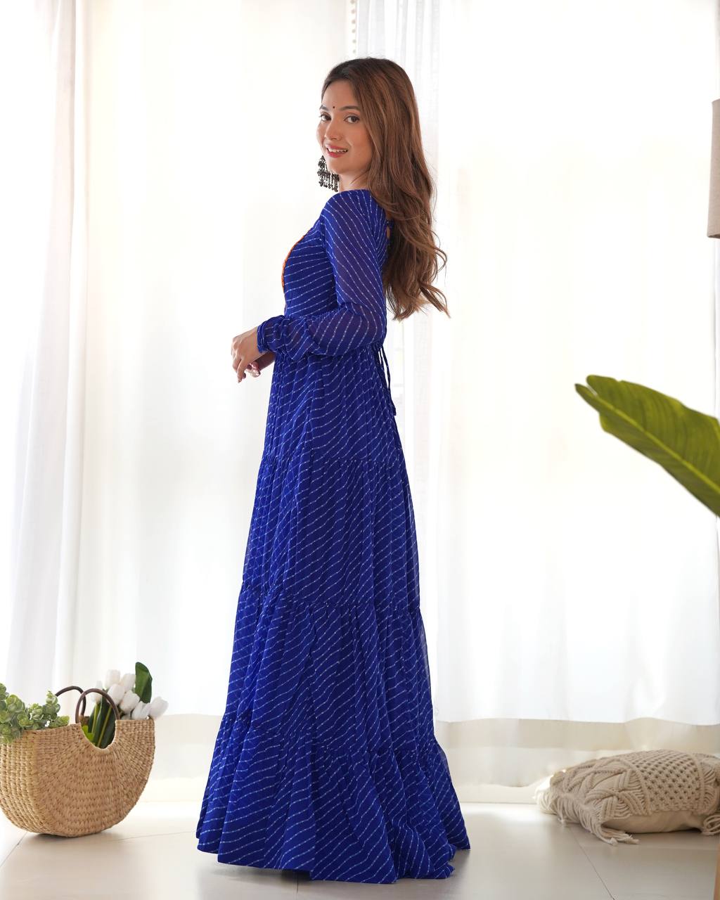 Dandiya Bandhani Inspired Flared Gown