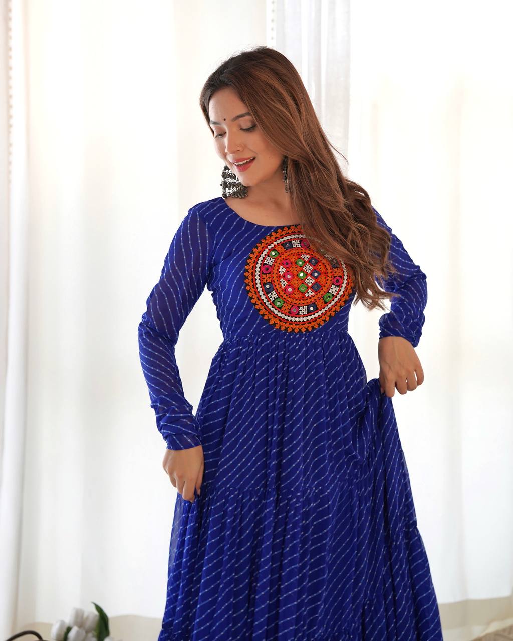 Dandiya Bandhani Inspired Flared Gown