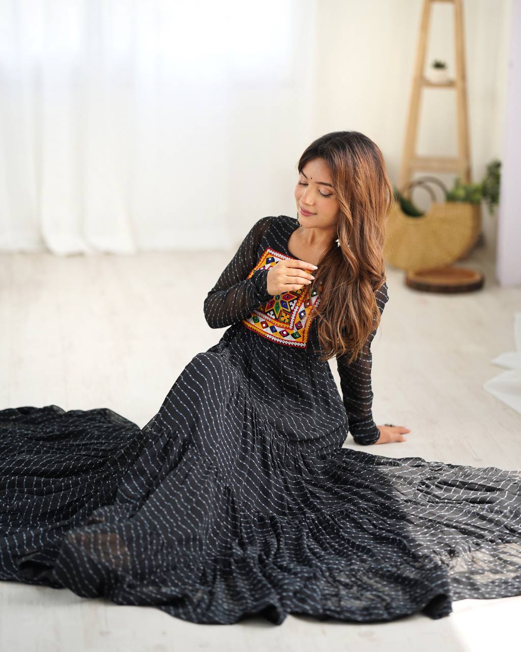 Dandiya Bandhani Inspired Flared Gown