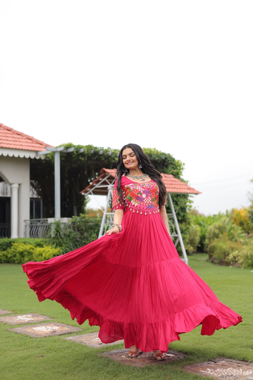 Ghoomar Tales Mirror Embellished Festive Gown