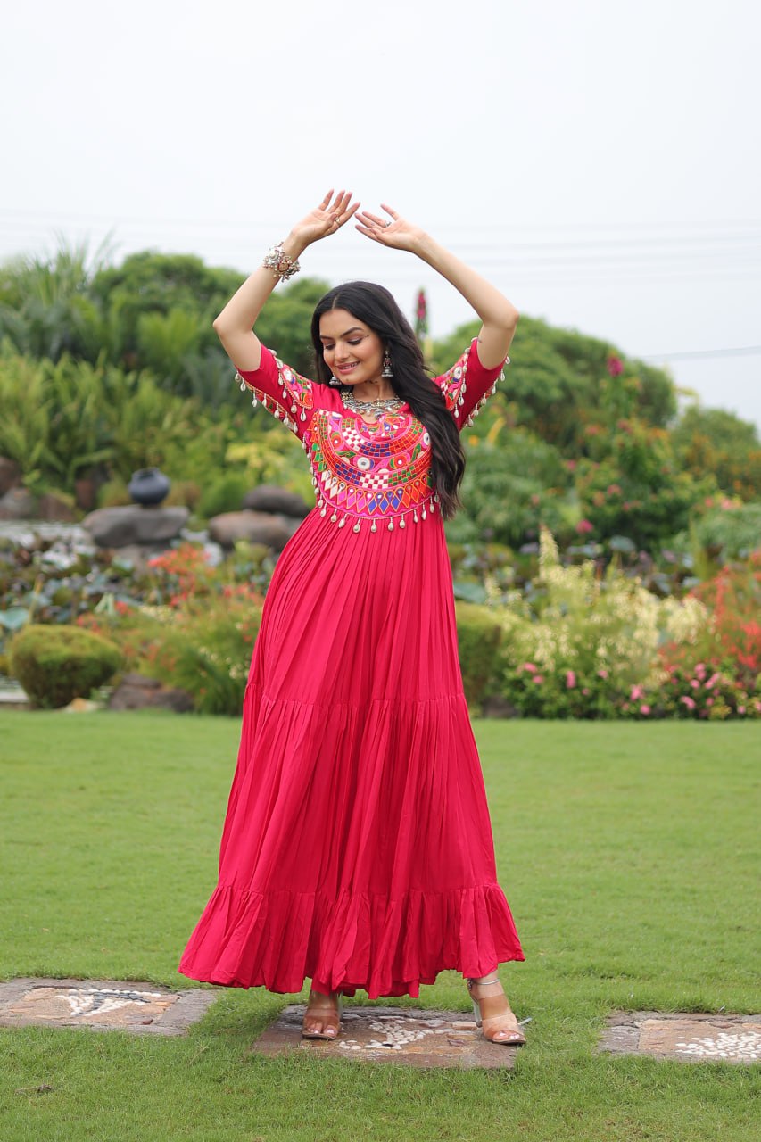 Ghoomar Tales Mirror Embellished Festive Gown