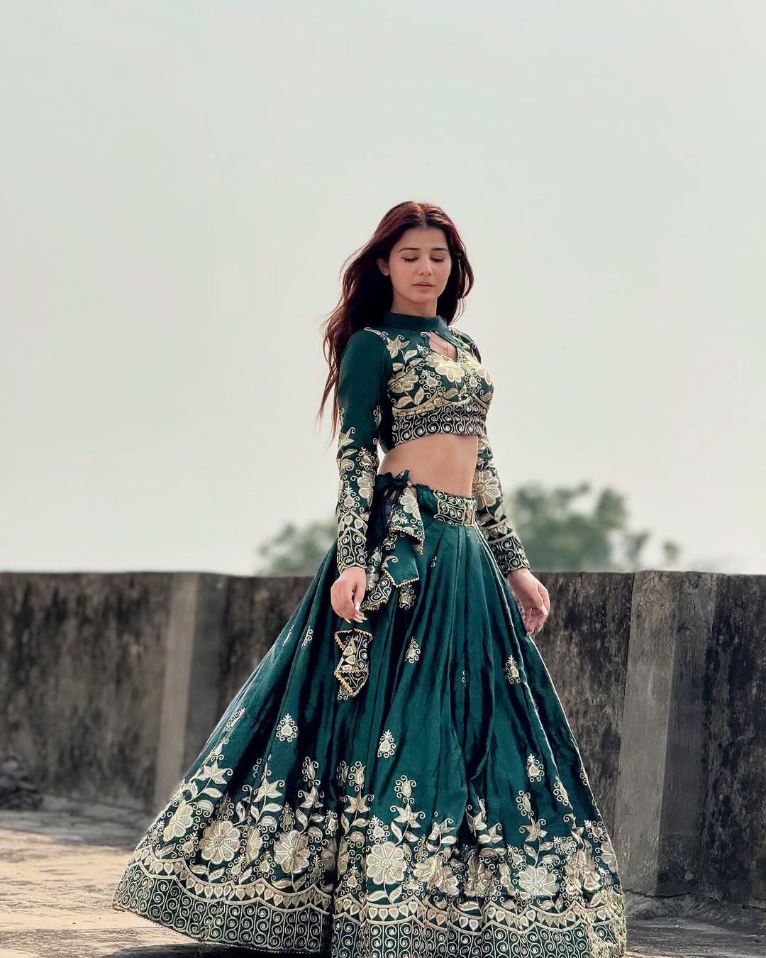 Sharvani Royal Rebellion of Raas Chinon Silk Lehenga Choli