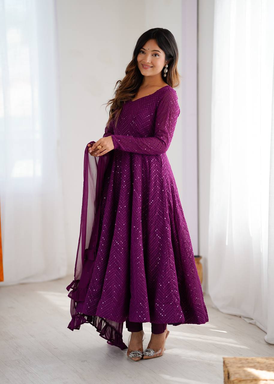Roshni Ruffled Flared Anarkali Set