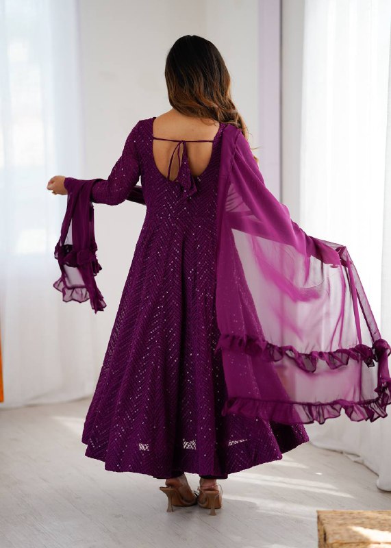 Roshni Ruffled Flared Anarkali Set