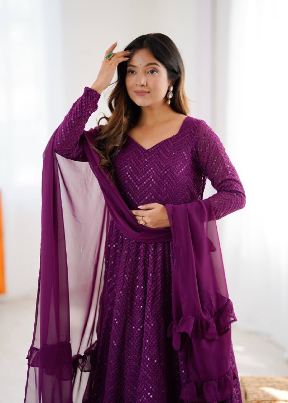 Roshni Ruffled Flared Anarkali Set