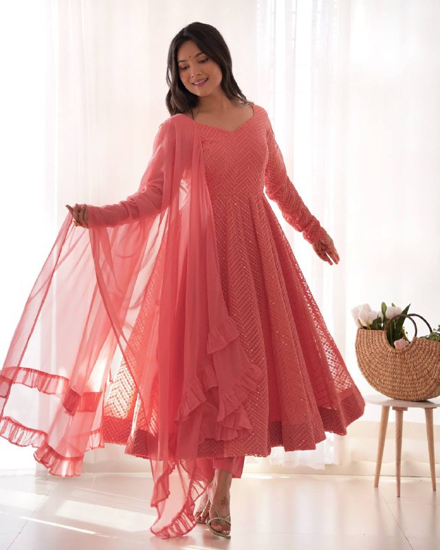 Roshni Ruffled Flared Anarkali Set