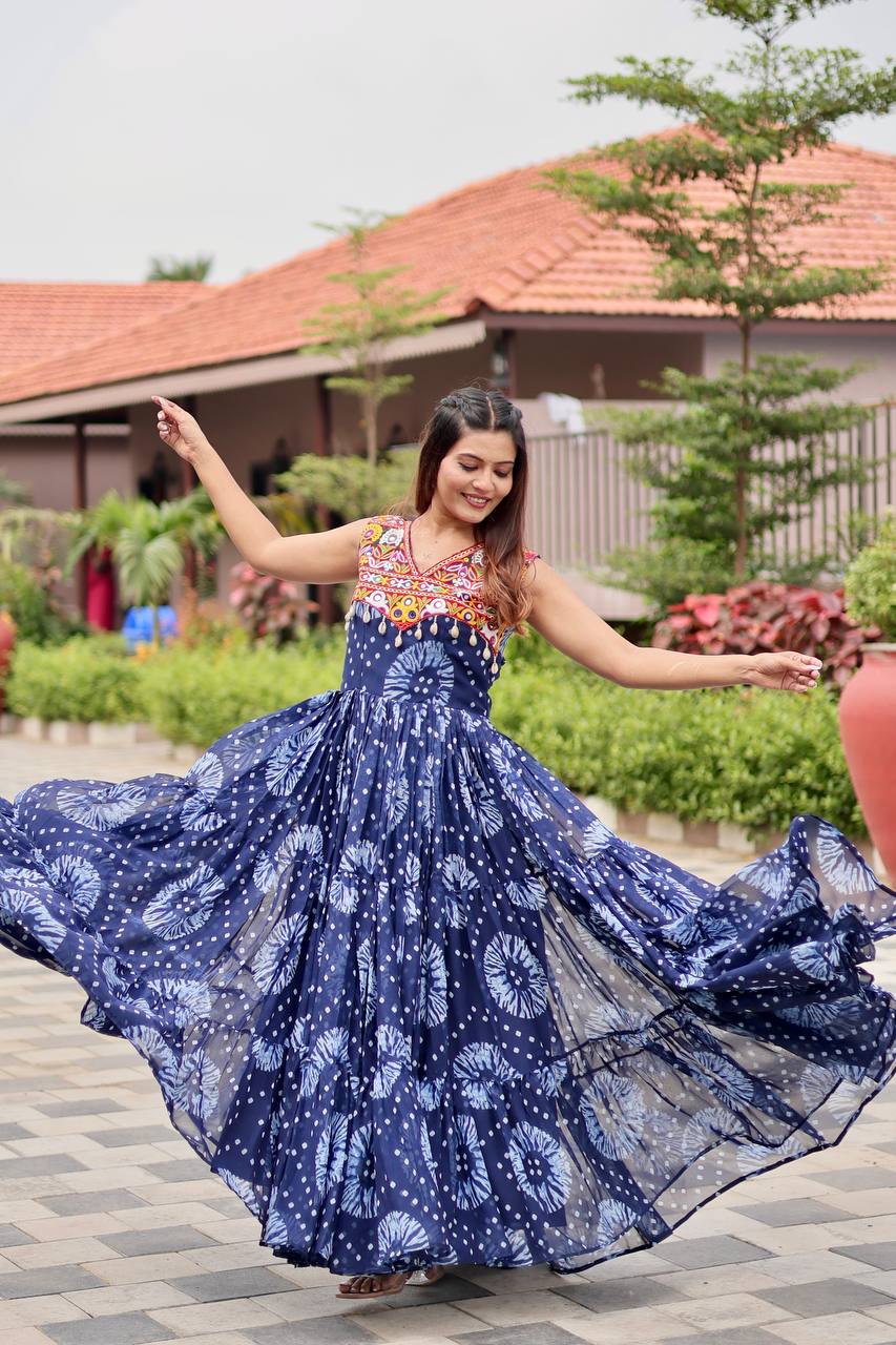 Twirl Worthy Bandhej Gown