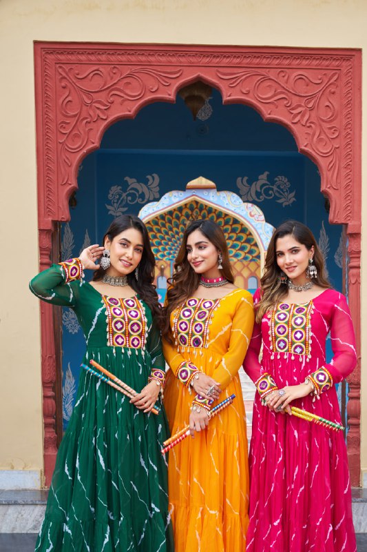 Rang Maati Mirror Yoke Laheriya Print Gown
