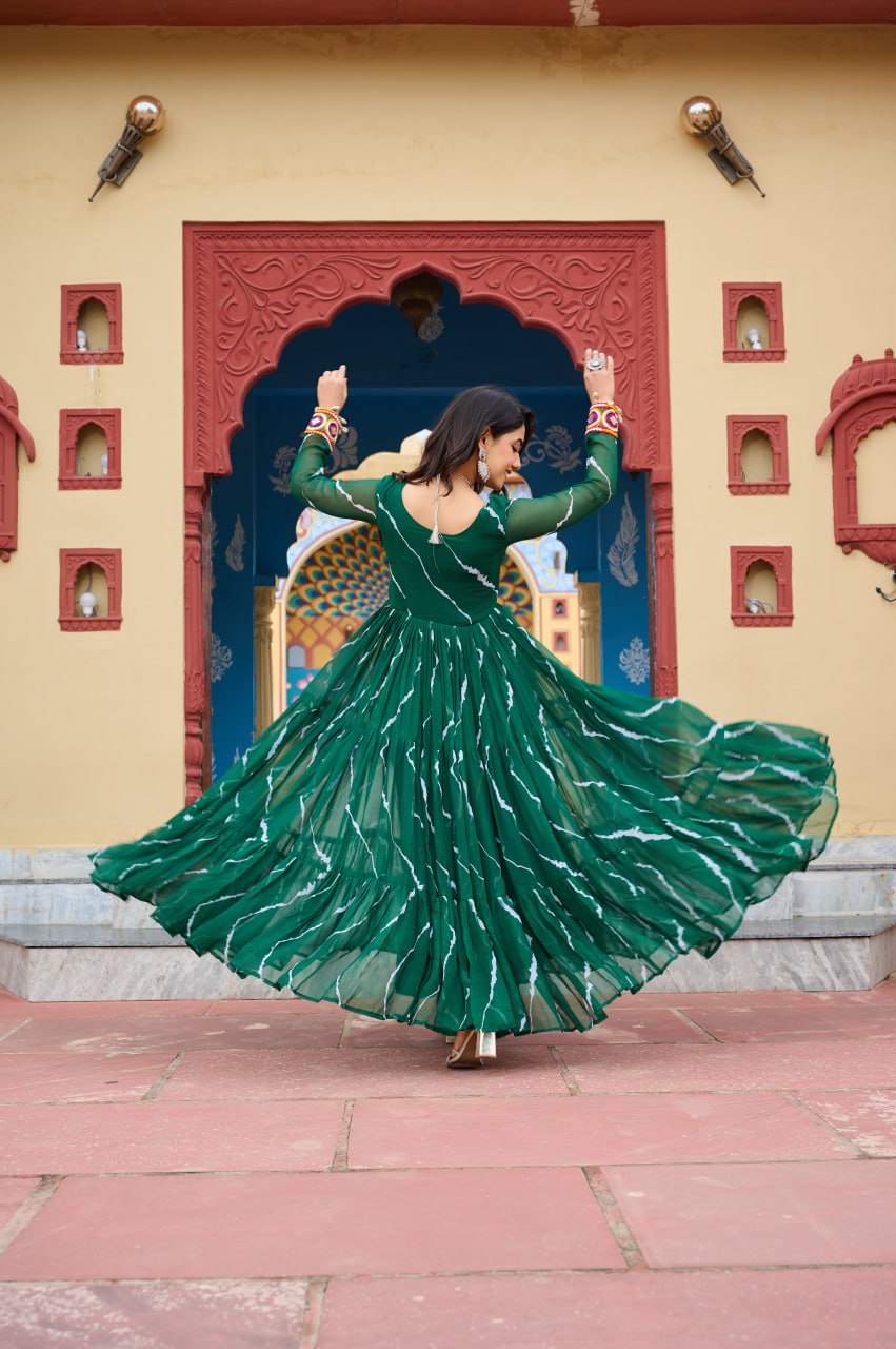 Rang Maati Mirror Yoke Laheriya Print Gown