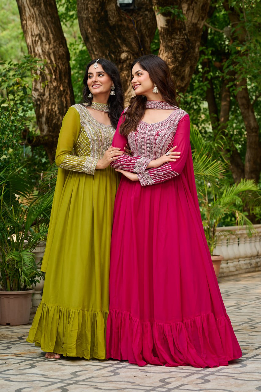 Samara Embroidered Anarkali Gown Set with Dupatta