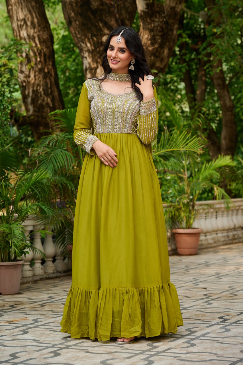 Samara Embroidered Anarkali Gown Set with Dupatta
