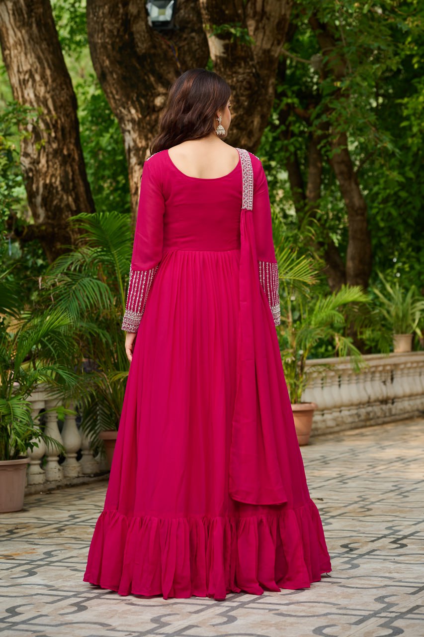 Samara Embroidered Anarkali Gown Set with Dupatta