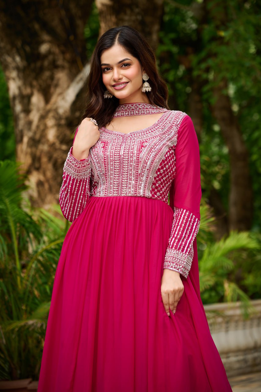 Samara Embroidered Anarkali Gown Set with Dupatta