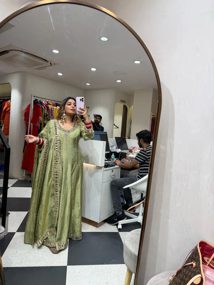 Nuha Three Piece Anarkali Set