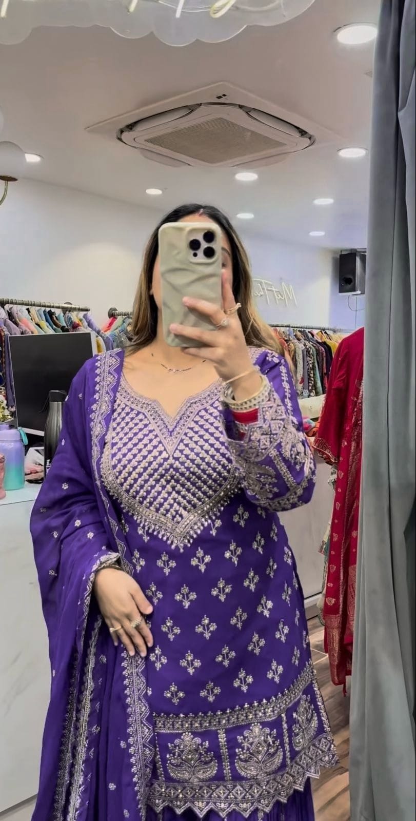 Zeenat Royal Violet Silver Thread Embroidery Patiala Suit Set