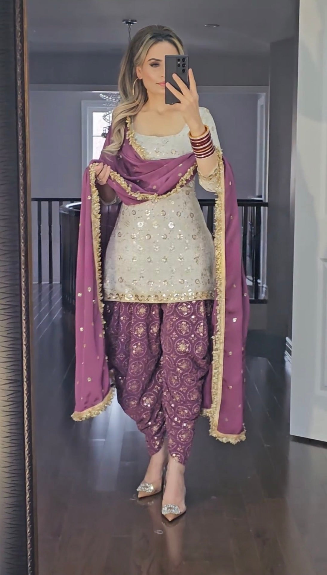 Ishita Designer Party Wear Look Top , Dhoti Styles Salwar and Dupatta Set